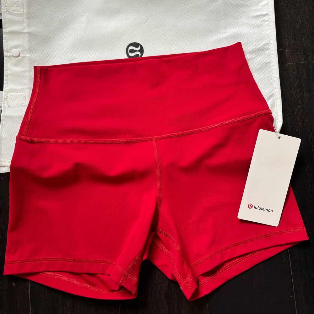 LULULEMON ALIGN HR SHORTS 4” in DARK RED SZ 12 NWT